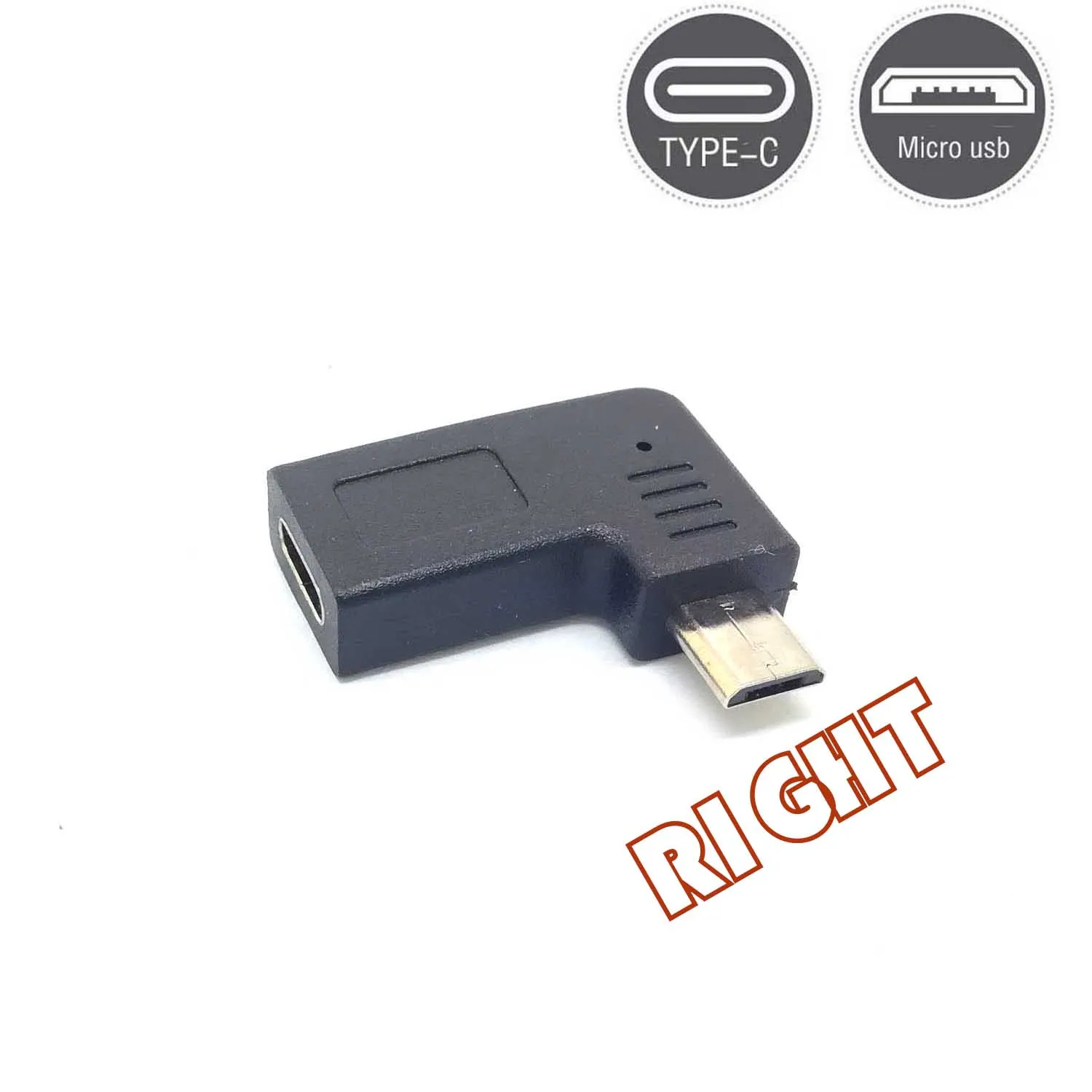 90 زاوية من النوع C أنثى إلى Micro-B Micro ذكر شاحن USB محول كابل بيانات otg oy