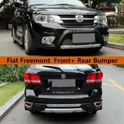 Fit For Fiat Freemont 2012-2018 Front+ Rear Bumper Diffuser Bumpers Lip Protector Guard skid plate ABS Chrome finish 2PES