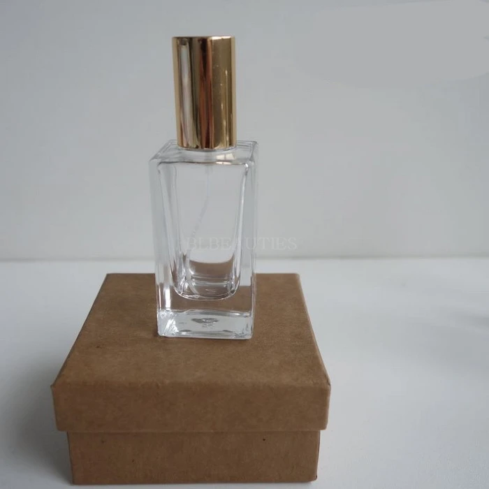 High Quality 30ml Square Glass Perfume Bottle Clear Glass Spray Bottle Fragrance Packaging Bottle Refillable 100pcs/lot