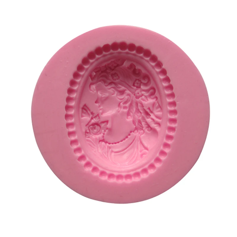 Girls Head Mold Fondant molds for cake decorating Charming Cameo Mold Cake Decoration Mold 3D Silicone Fondant Cake Mould D5