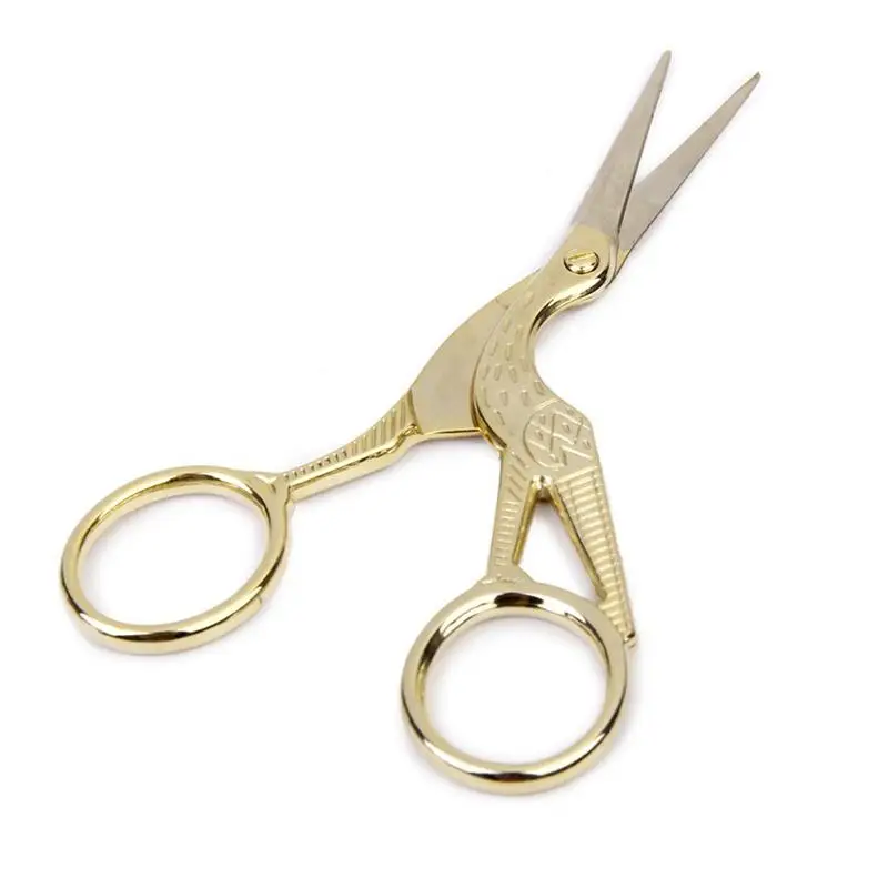 Acciaio inossidabile Retro sarto forbice a forma di gru cucito piccolo ricamo artigianale forbici a punto croce strumenti per la casa fai da te argento dorato