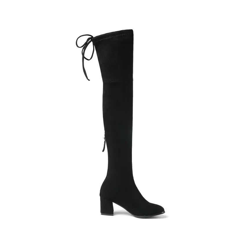 ESVEVA 2020 Women Boots shoes Zipper Sexy winter Boots Over The Knee Boots Shoes High Heels Square Toe Ladies Boots Size 34-43