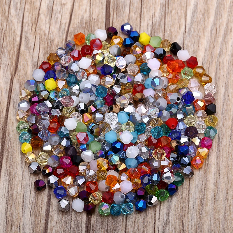 Multicolor 100pc 4mm Austria Crystal Bicone Beads 5301 Charm Glass Beads Jewelry Decoration  S-52