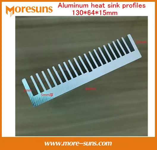 2pcs Aluminum heat sink profiles thickening Electronic radiator 130*64*15mm cooling fin Cooler Radiator