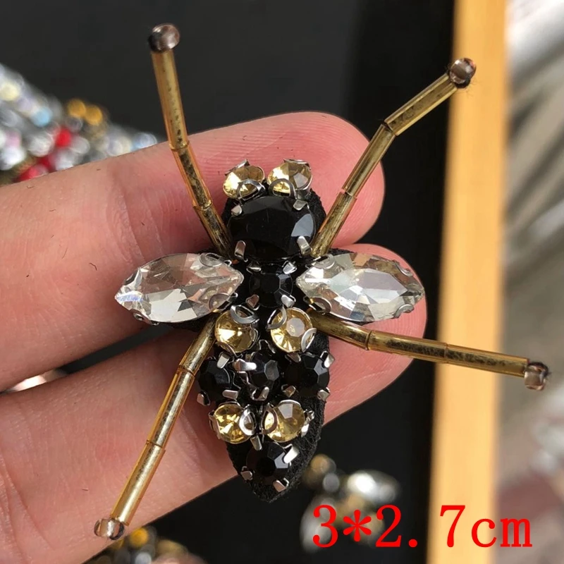 Manual Nail Bead Sequins Patch Stick Bee Applique Patch Embroidery Clothing Decoration Dragonfly Patches