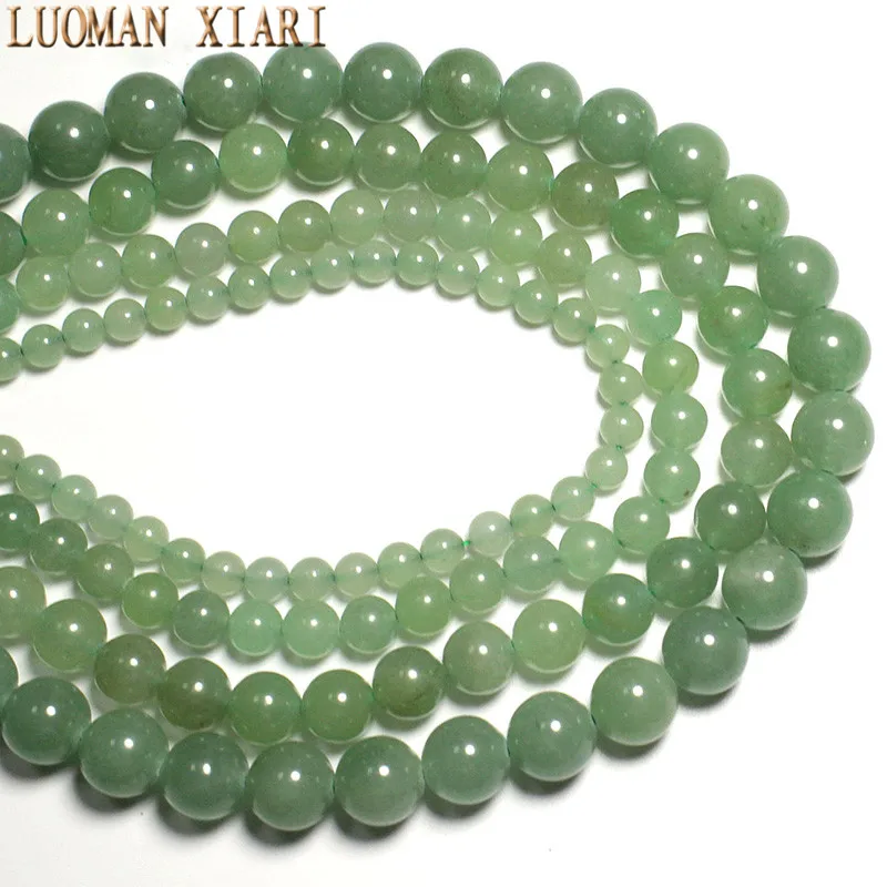 Fine AAA 100% Natural Green Aventurine Round Stone Beads For Jewelry Making DIY Bracelet Necklace 4/ 6/8/10 /12 mm Strand 15\'