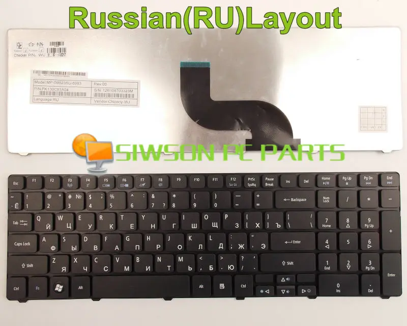 

Новая клавиатура для ноутбука, русская версия для Acer Aspire P/N : NSK-AL01D NSK-ALA1D NSK-AL001 NSK-ALA0U