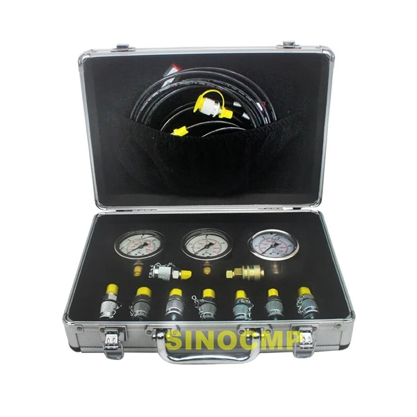 Excavator Hydraulic Pressure Gauge Test Kit, 9000PSI 25/40/60Mpa Test Coupling Hose Diagnostic Tool with 1 year warranty