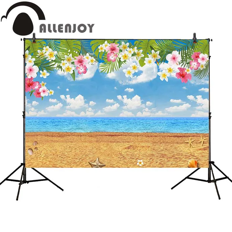 Allenjoy-Fondo de fotografía Tropical aloha para fiesta de cumpleaños, hawaiana, verano, playa, recién nacido, sesión fotográfica