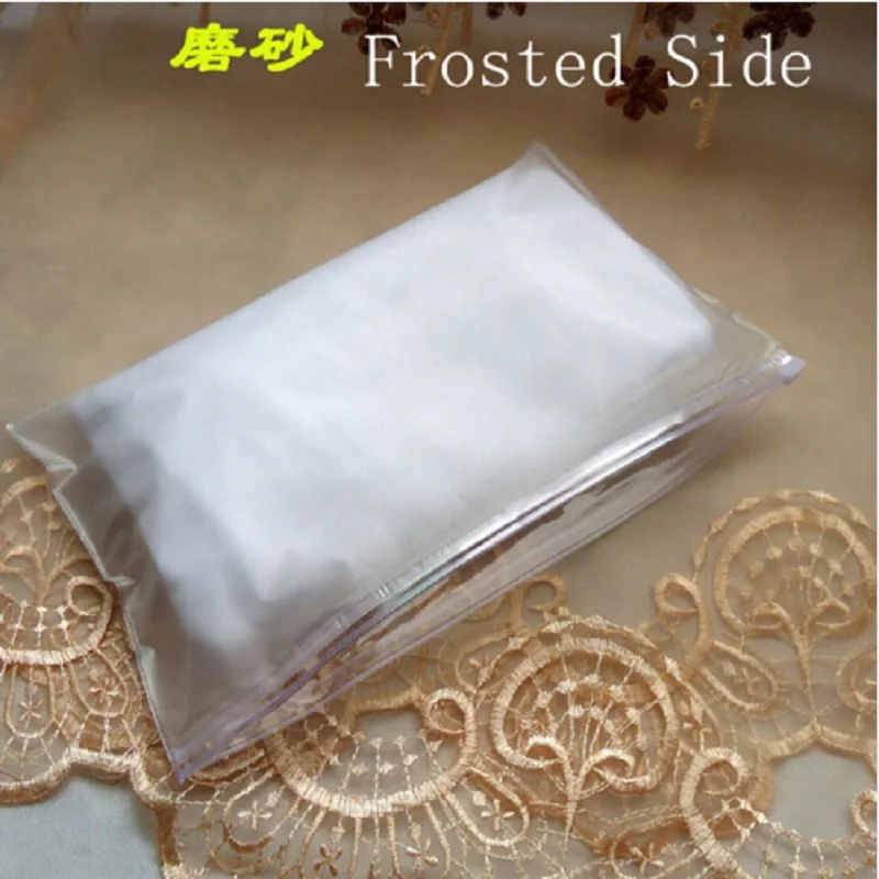 2016 New Scarf PVC Slider Zip Top Clear Self Seal Zipper 30*20CM Plastic Package Bags 50pcs lot