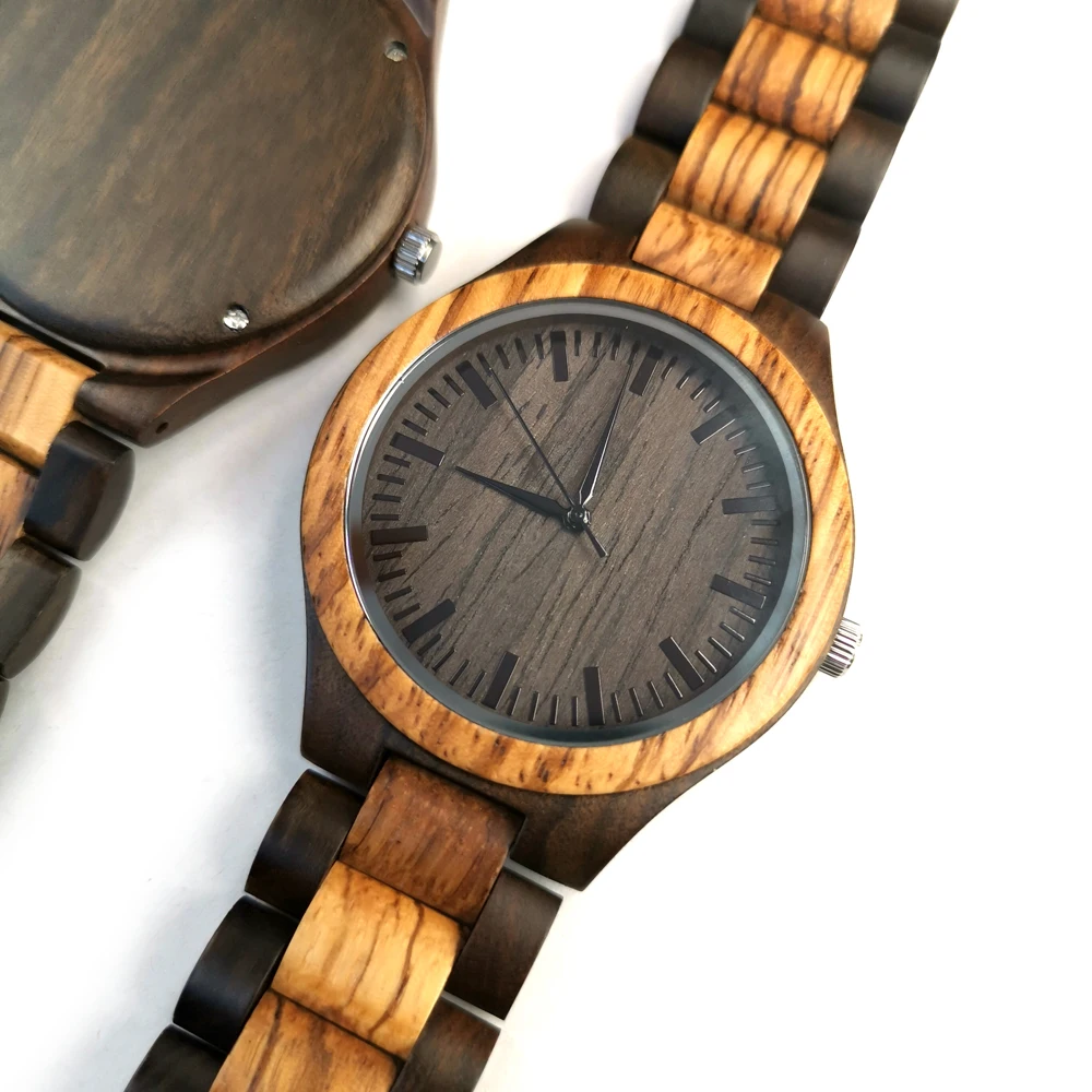 Y1500 Luxus Holz Uhr Stilvolle Holz Quarz Uhren Persönlichkeit Kreative Design NACHRICHT Eingraviert Geburtstag Jahrestag Geschenke