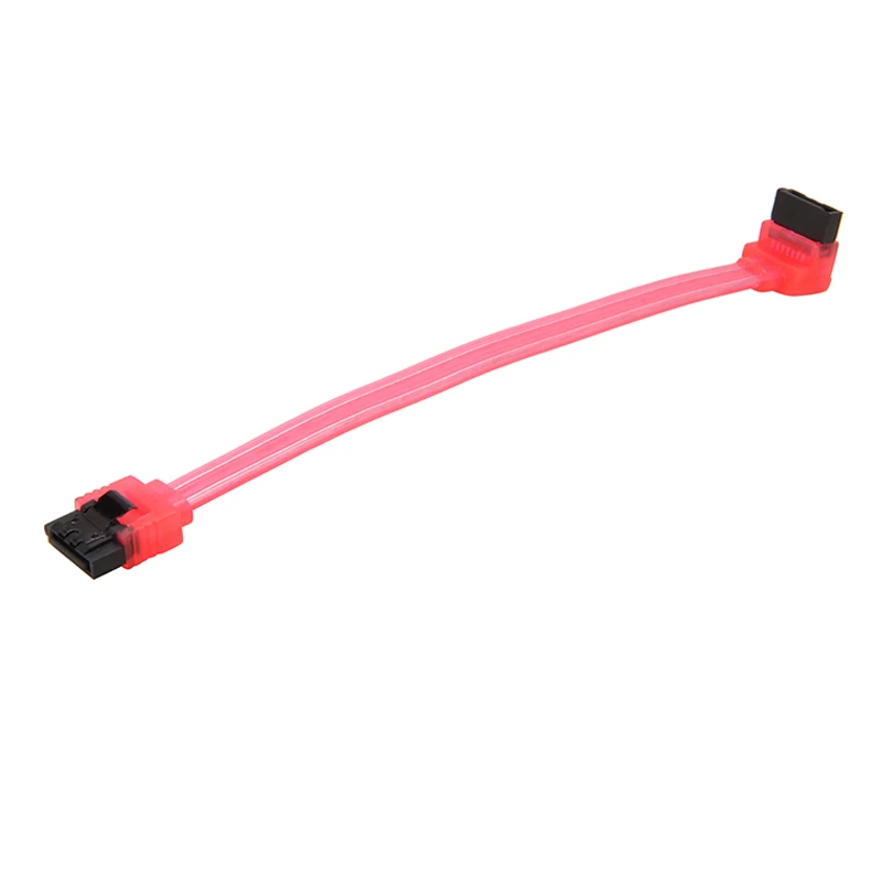 6inch 180 to 90 degree 6Gb/s SATA3 Serial ATA DATA cable with latch for SATA 3.0 SATAIII 6Gbps HDD Hard Drive Disk / SSD -UV Red