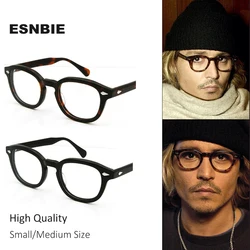 Hoge Kwaliteit Acetaat Johnny Depp Stijl Brilmontuur Mannen Retro Vintage Bril Vrouwen Optische Brilmontuur Ronde