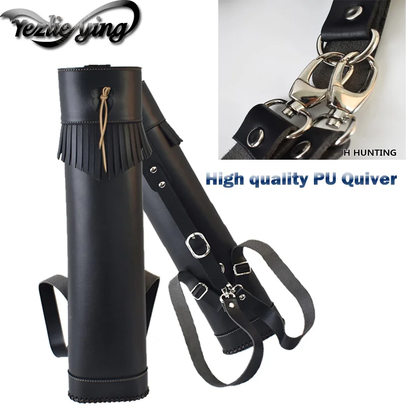 TOPINT Traditional PU Leather Back Archery Quiver Arrow Holder Bow Portable  an exclusive accessory Best Quality CAMO Black