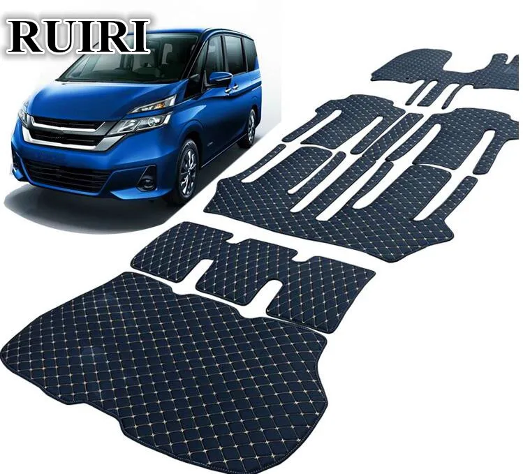 Good quality! Custom full set car floor mats for Right Hand Drive Nissan Serena C27 2022-2017 7 8 seats non-slip durable carpets