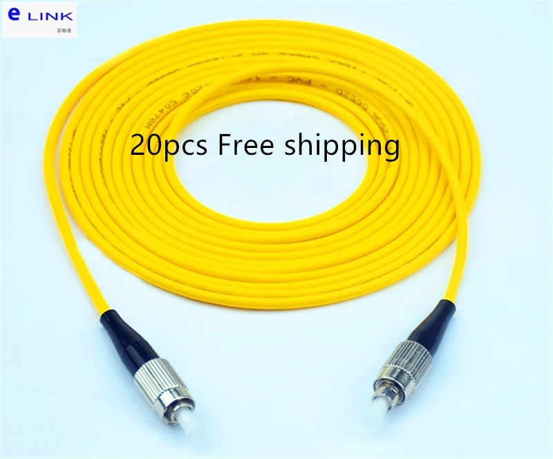 fiber optic jumper FC-FC simplex singlemode 1m2m3m5m10m7m 3.0mm G652D optical fibre patch cord free shipping ELINK 20pcs