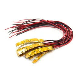 Evemodel 10pcs Pre-wired Warm White Bright White 3-LEDs SMD LED 3528 Light Strip Self-adhesive 12V 5CM DD03