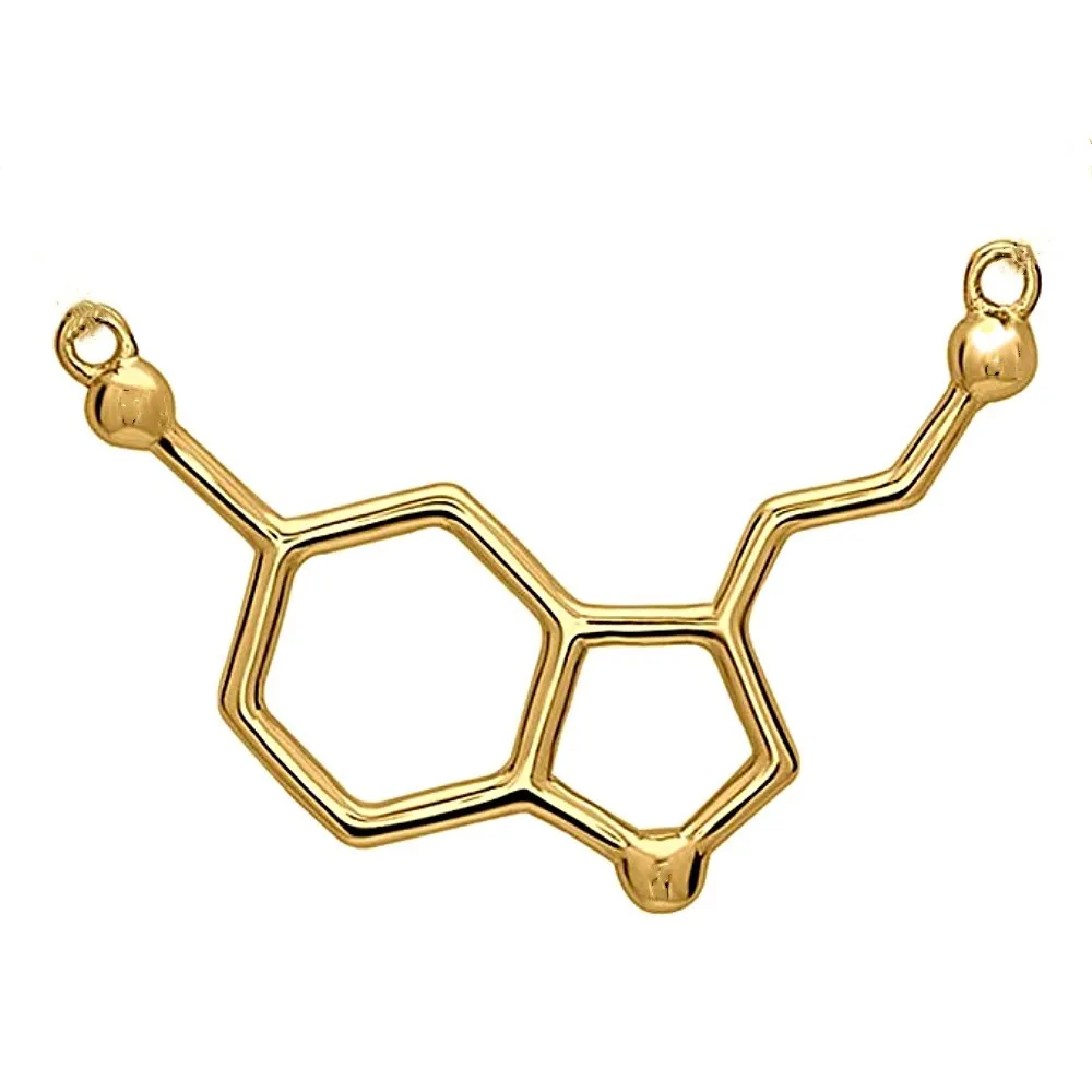 Zinc Alloy Metal Happiness Hormone Science Geek DNA Chemistry Lovers Caffeine Molecule Charm And Pendant