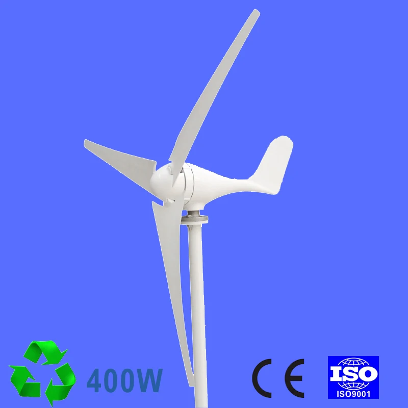 400W Wind Turbine Generator  AC 24V 2.0m/s Low Wind Speed Start,5 blade 650mm, with charge controller