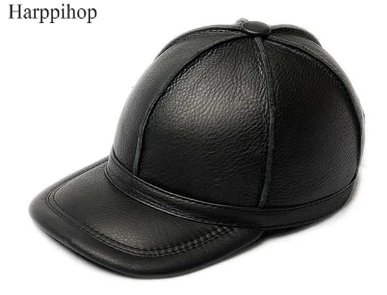 

100% cowhide genuine leather hats 2017 new arrival caps New Men's Women's cow Leather Golf Hat / Baseball Cap Free shipping