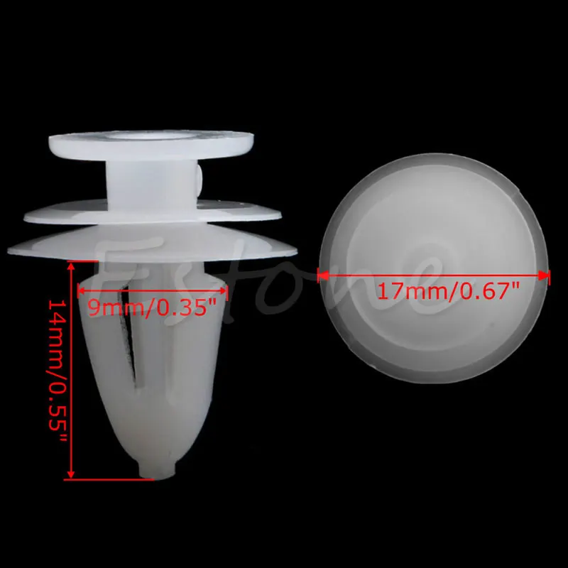 New 20Pcs White Plastic Rivets Retainer Push Clips 9mm Hole for Car Bumper Fender