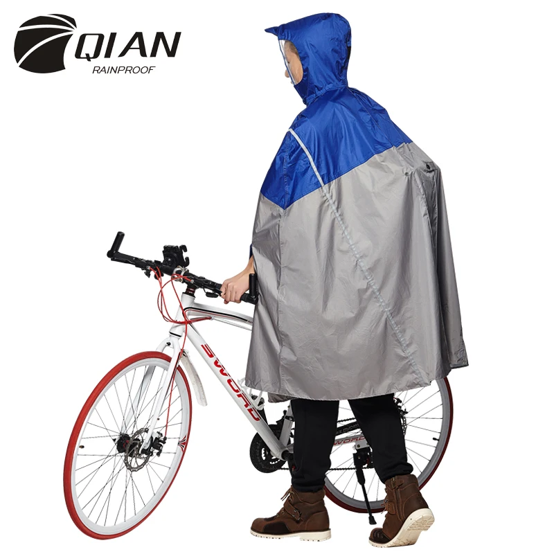 QIAN RAINPROOF Impermeable Outdoor Fashionable Rain Poncho Backpack Reflective Tape Design Climbing Hiking Travel Rain Cover