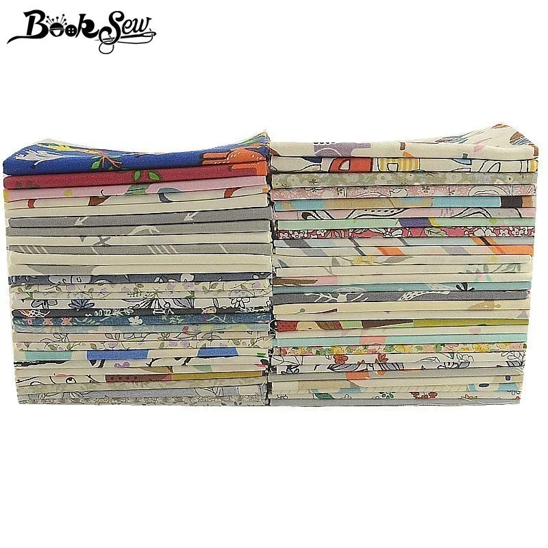 Booksew 45x45cm 100% Cotton Fabric Flower Cartoon Printed DIY Tissu Toy Sewing Material Telas Patchwork Algodon Kid Home Textile