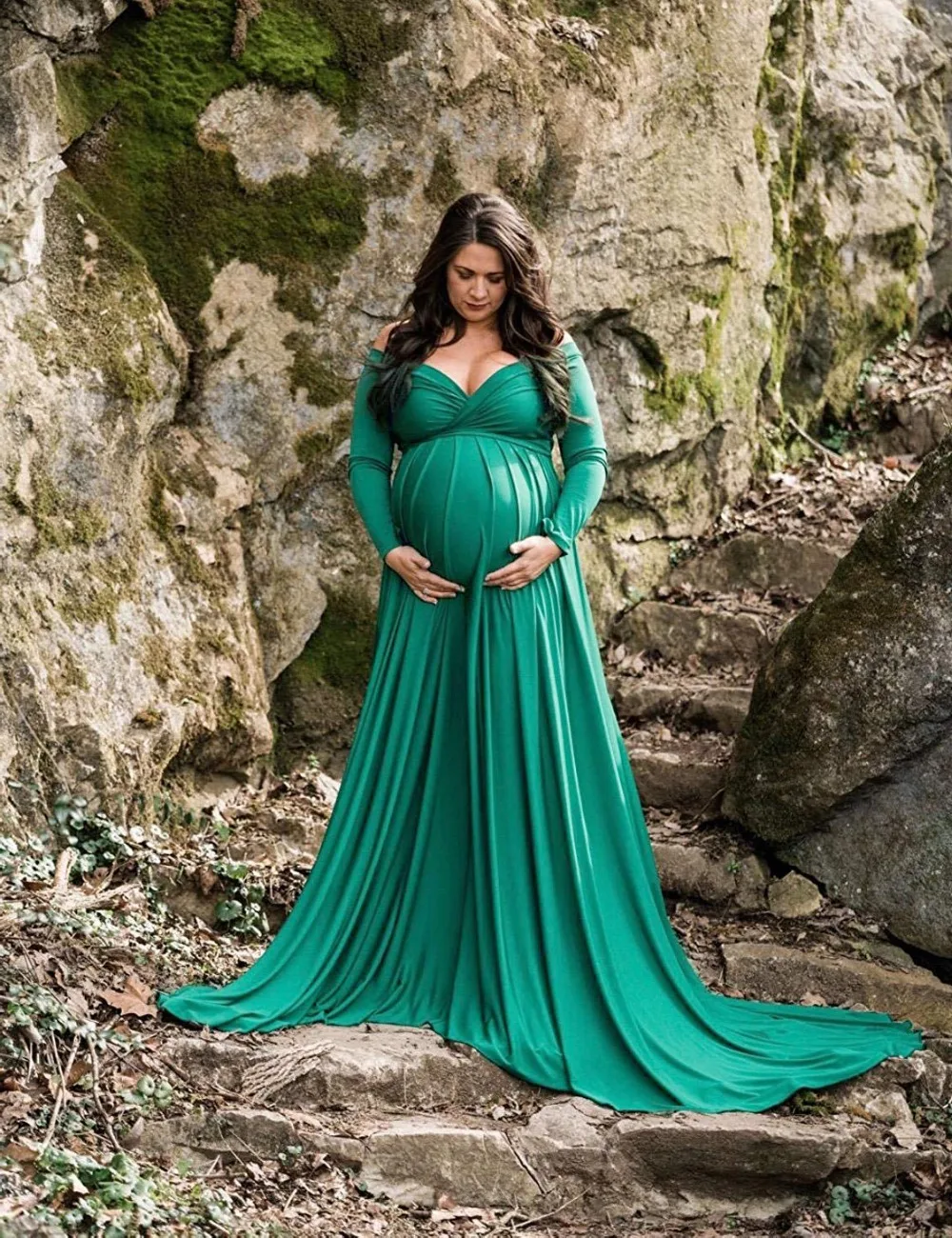 Cotton Pregnant Dresses For Women Maxi Maternity Gown Clothes For Photo Shoots 2023 Maternity Pregnancy Dress Photography Props