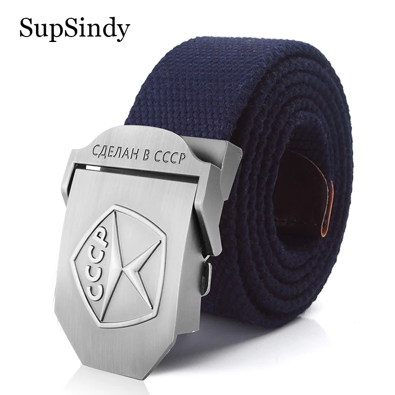 

SupSindy Men&Women Canvas Belts 3D CCCP Soviet Memory Mark Military Tactical Belt Patriotic Soldiers Male Strap Jeans Waistband