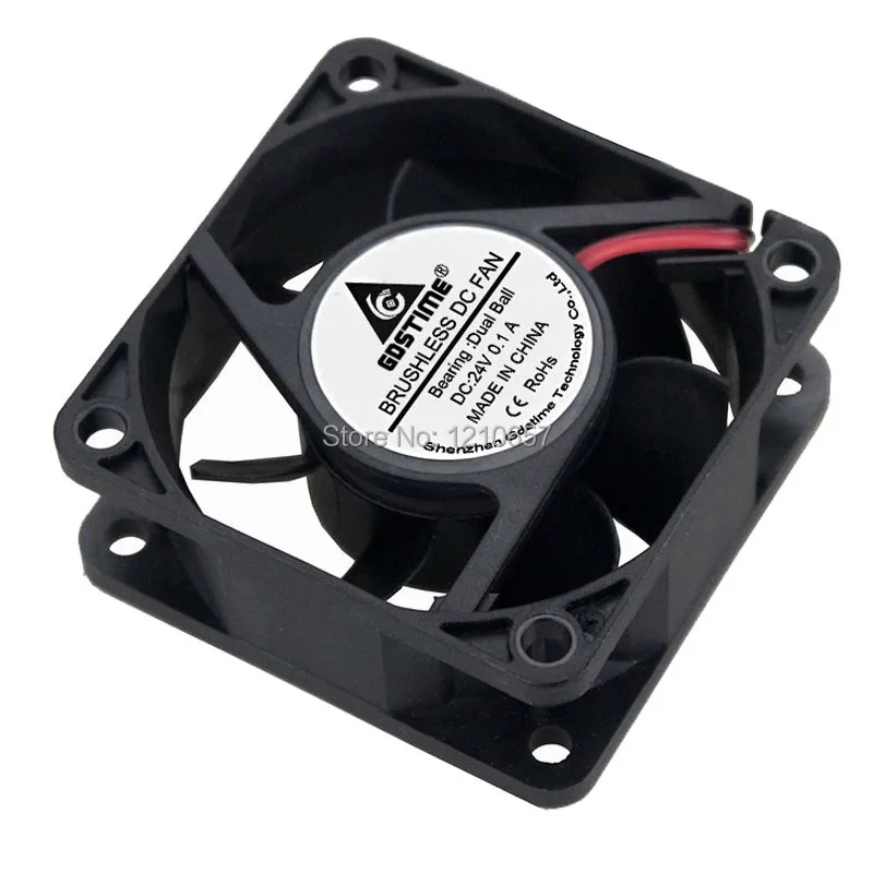 

10 PCS LOT Gdstime 60mm PC CPU Cooling Fan 24V DC 2 Pin Dual Ball Bearing Case Cooler 6025 60x60x25mm