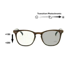 Transition Photochromic Progressive Multi Focus Reading Glasses Retro Nerd Varifocal No Line Gradual Farsighted UV400 Sunglasses