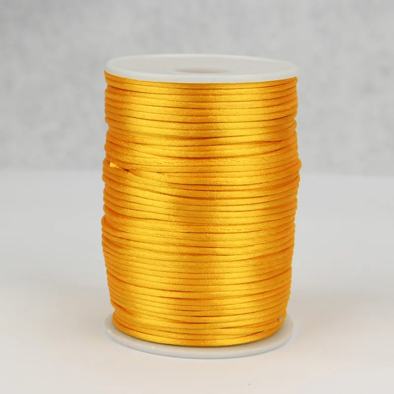 Nieuwe 2,5 mm 100 yard Chinese knoopkoord 24 kleuren Rattail satijn gevlochten string sieraden bevindingen kralen touw voor DIY mode ambacht