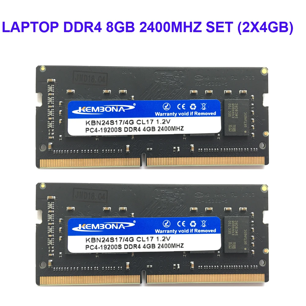 

Оперативная память Kembona DDR4 8 Гб (2x4 Гб) для ноутбука, 2400 МГц 2666 МГц, память 260 контактов, SODIMM RAM Stick