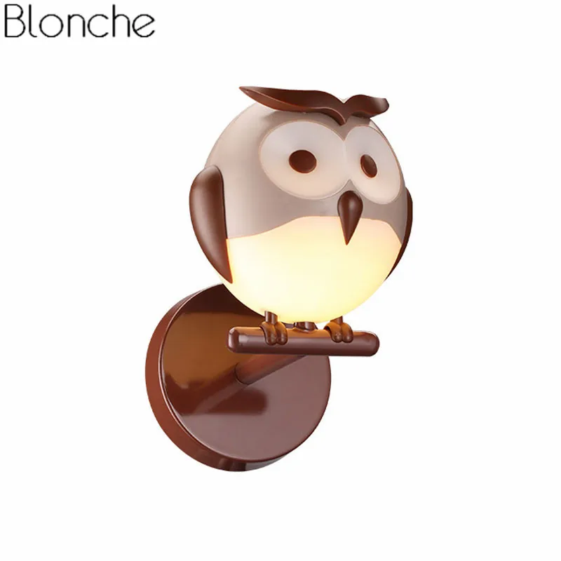 

Cartoon Child Wall Lamp Modern Owls LED Wall Light Fixtures for Kid's Bedroom Bedside Luminaire Industrial Decor Home Lighting