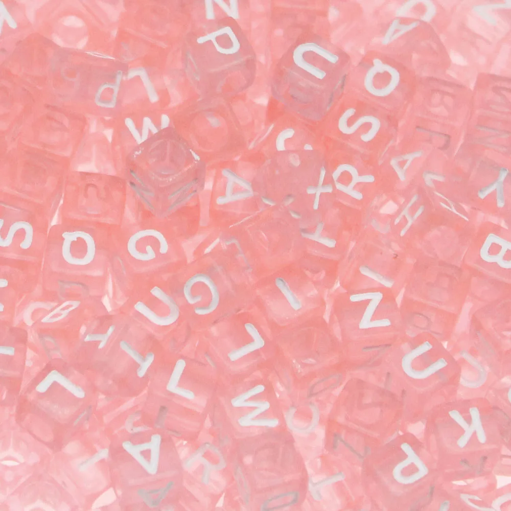 CHONGAI 100Pcs Transparent Many Colors Choose Cube Beads Square Acrylic Letter Beads Jewelry Findings For Jewelry DIY