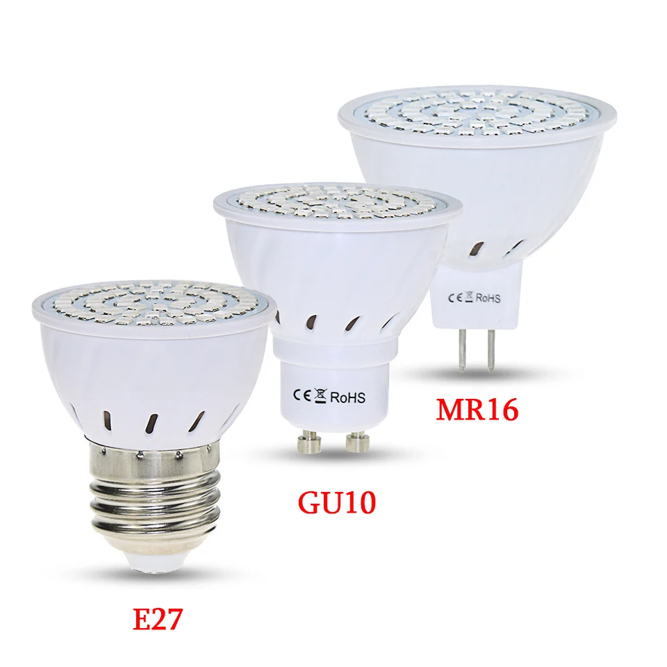 Lâmpada de led para crescimento de plantas, 36, 54 e 72leds, e27, gu10, mr16, 220v, espectro completo, e27, lâmpadas para cultivo interno