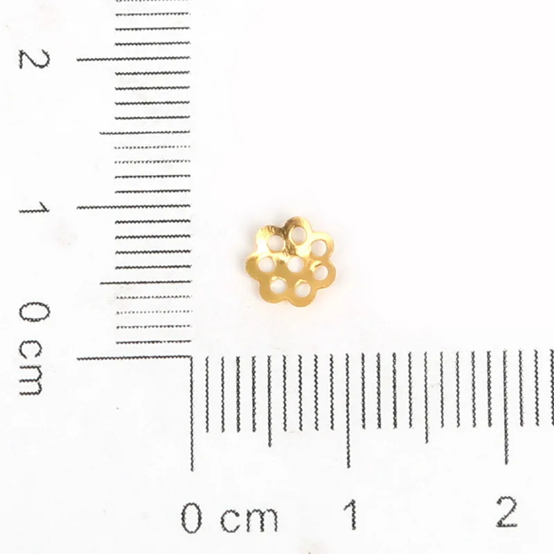 6mm 1000pcs/lot 2016 High Quality DIY Gold Plated Hollow Flower Iron Metal Charms Bead Caps for Jewelry Making