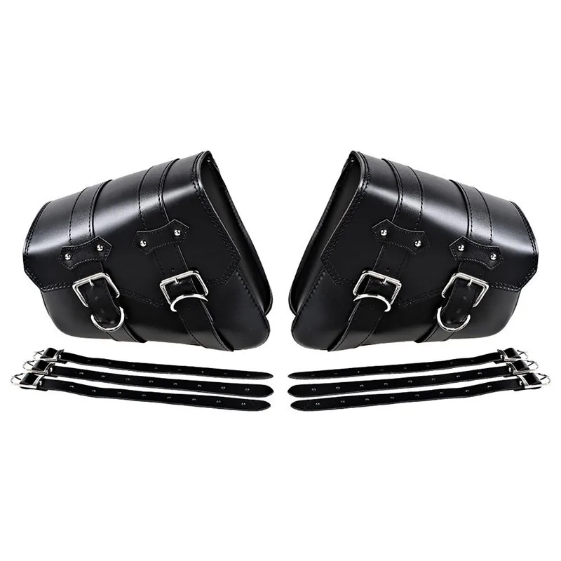 

1 Pair (left & Right) Black Pu Leather Right Solo Side Swing Arm Saddle Bag For Davidson Dyna Sportster Cruiser Fat Bob