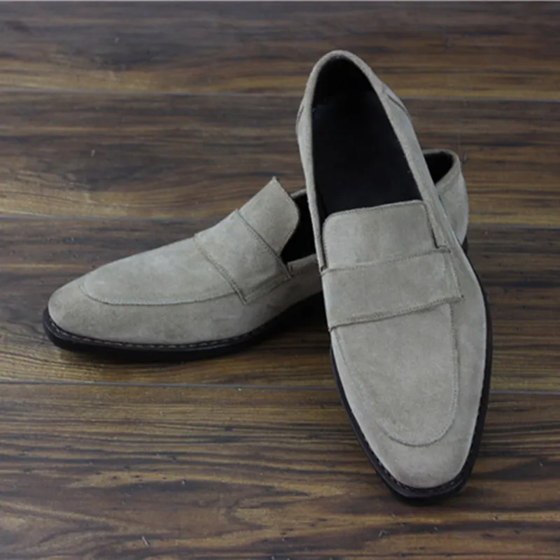 MALONEDA Custom Made Good Shoes Genuine Cow Suede Men's Casual Comfortable Slip On Shoes Loafers with Goodyear Welted