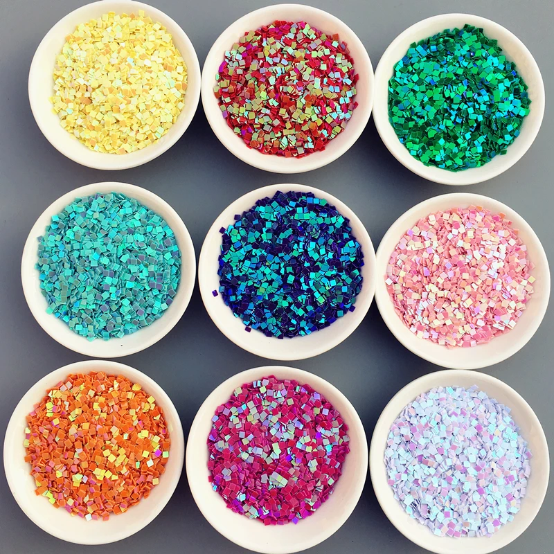 10g(4000pcs) Size 2.5*2.5mm Flat Square Shape loose sequins Paillettes for Nails Art,Nail Sequin,Wedding Decoration confetti