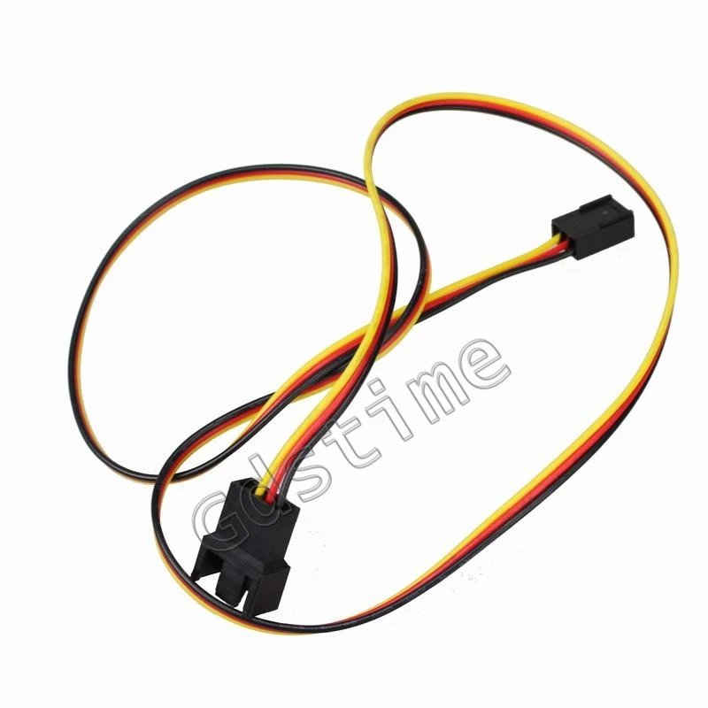 

100 pcs/lot Gdstime 600mm 2510-3P Male to 3Pin Female Extension Cable For PC CPU Case Power Wire Extend 60cm