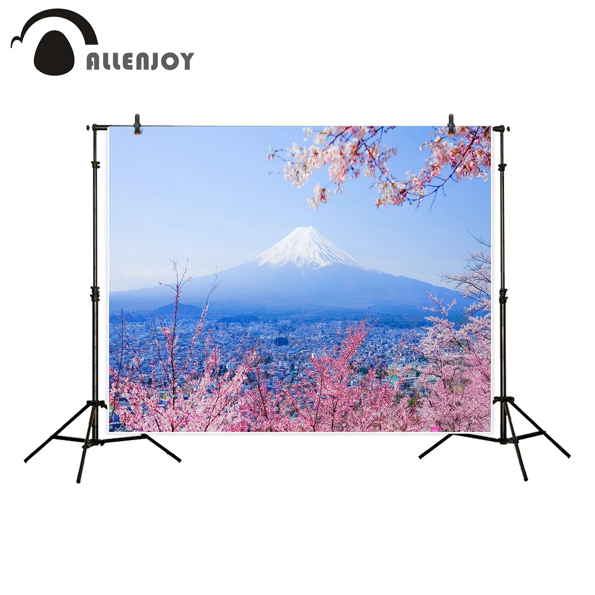 Allenjoy Japanese Style Backdrop For Photographic Studio Mountain Fuji Spring Cherry Sakura Background Profession Photocall