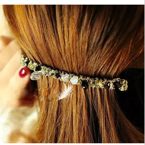 Hot Sale Fashion Women Hair Accessories Crystal Rhinestone Beads Hairbands Head Wear Best Gift for Girls