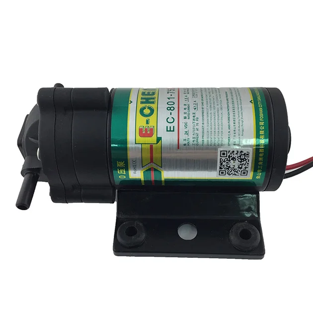 

E-Chen EC-801-75B Усилительный насос RO 75GPD Самовсасывающий водяной насос 0,85 л/мин @ 70 фунтов на квадратный дюйм Электрический мембранный насос 24 В постоянного тока для фильтра для воды
