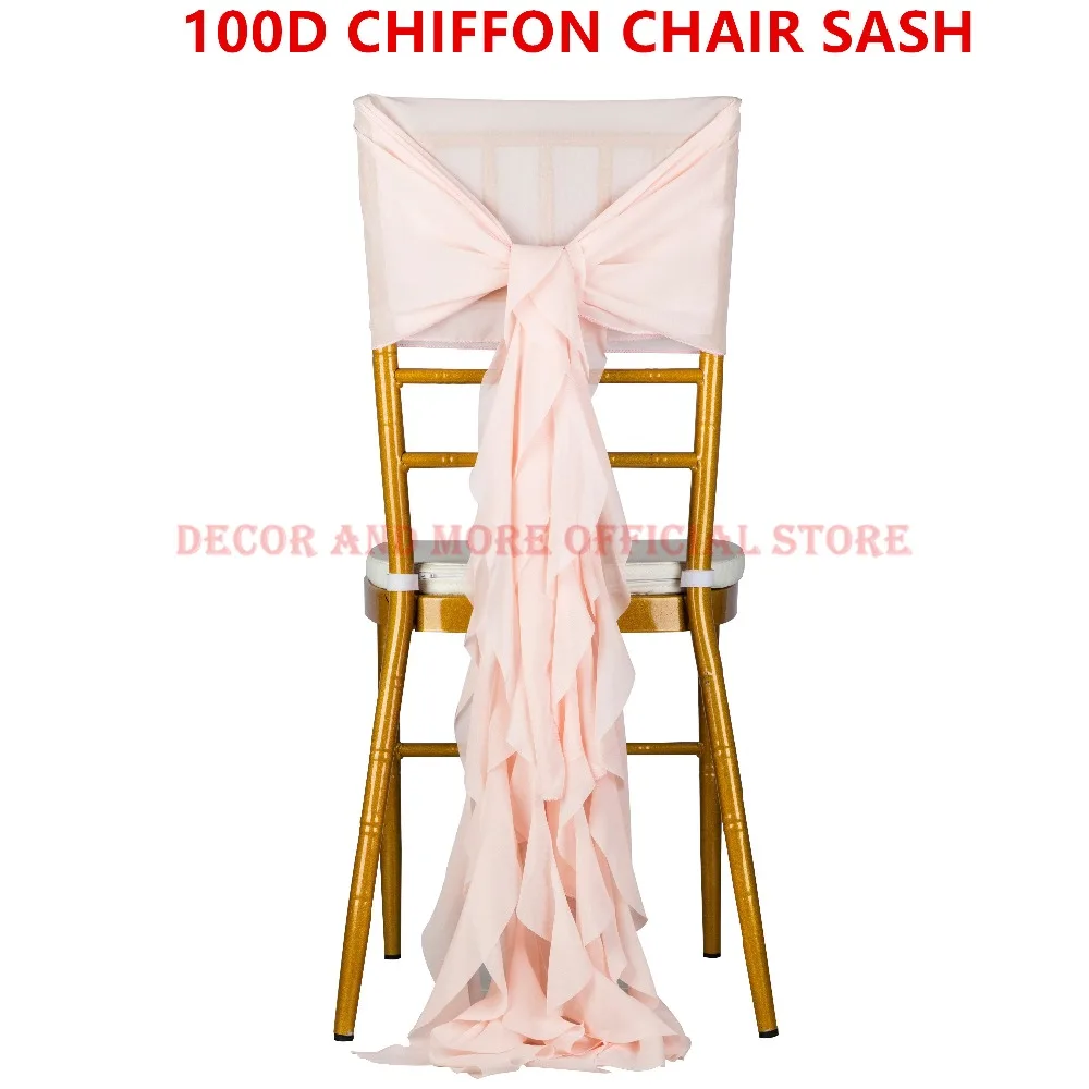 1PCS Decoration Outdoor Party Wedding Chiffon Chair Sashes For Chiavari Chair White Pink Blue Red Chair Cap Ruffled Chair Hood