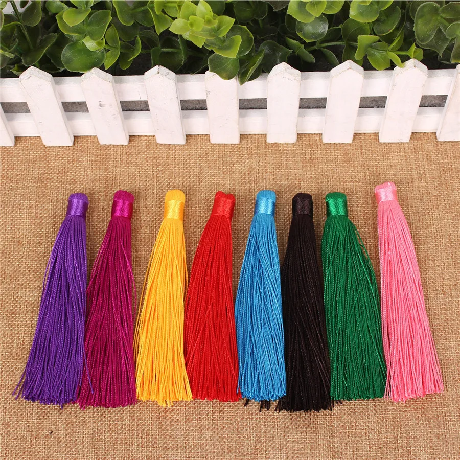 10pcs 12cm Long Tassels Fringe DIY Earrings Key Chain Accessories Silk Tassels For Jewelry Making Findings