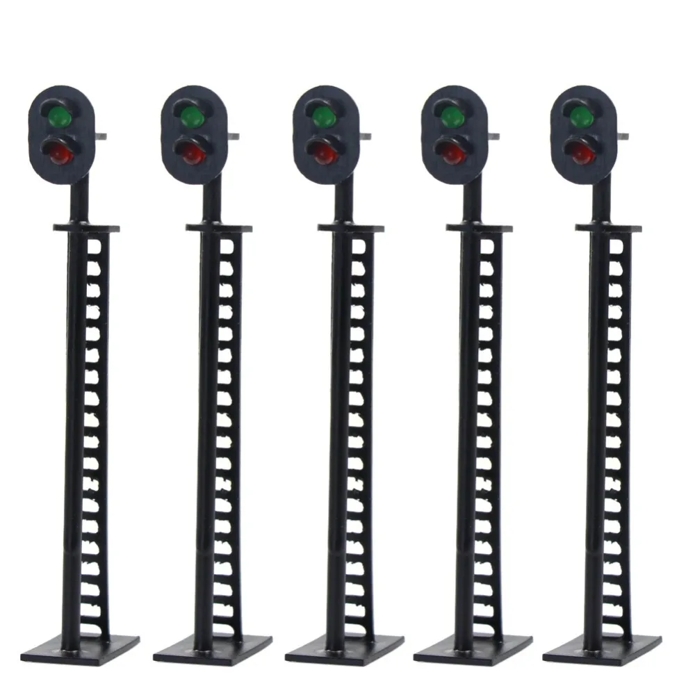 

JTD01 5pcs Model Railway Block Signals Green Over Red LEDs HO or OO Scale 8cm 12V New