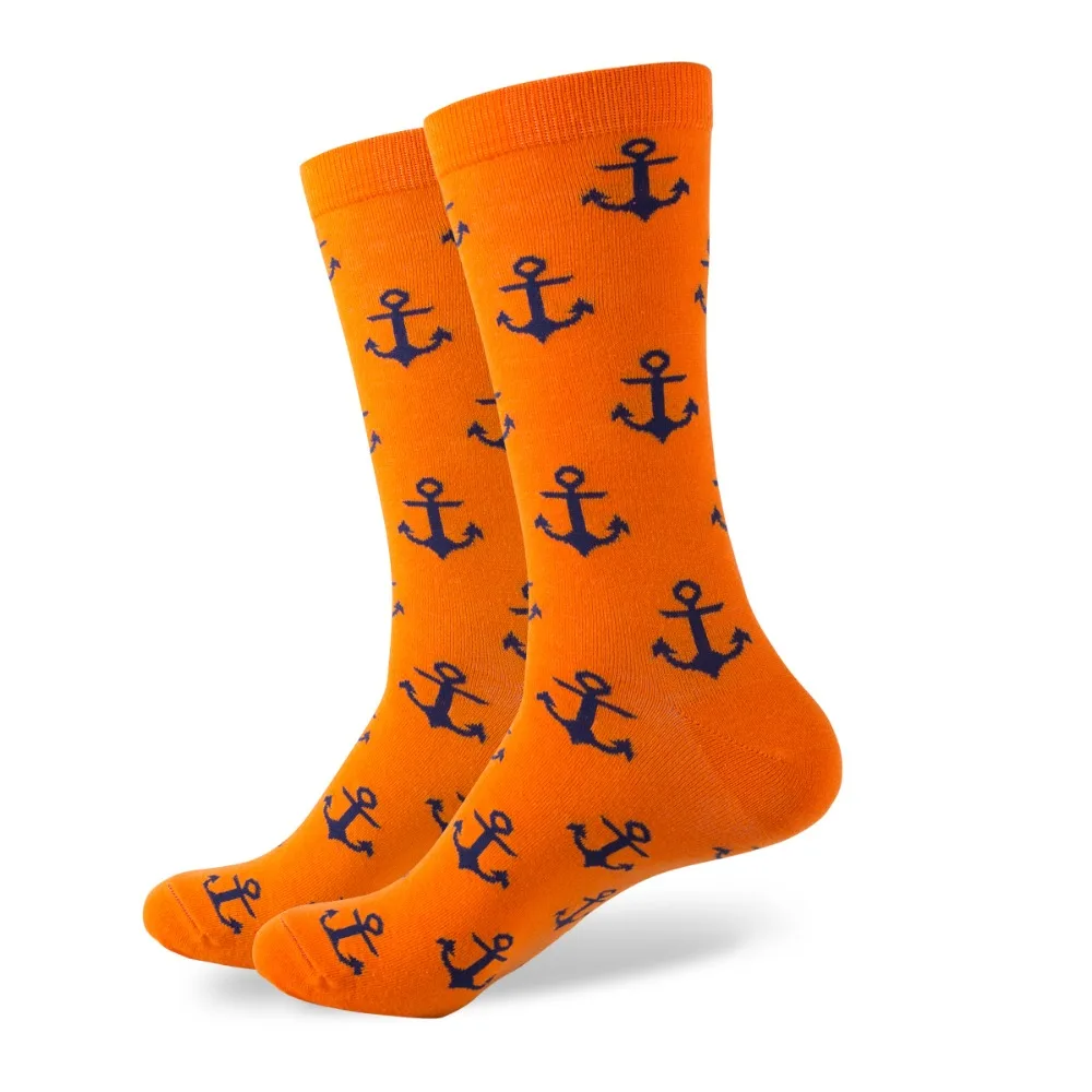 New style  men\'s combed cotton ANCHOR SOCKS Wedding socks Free shipping US size(7.5-12)