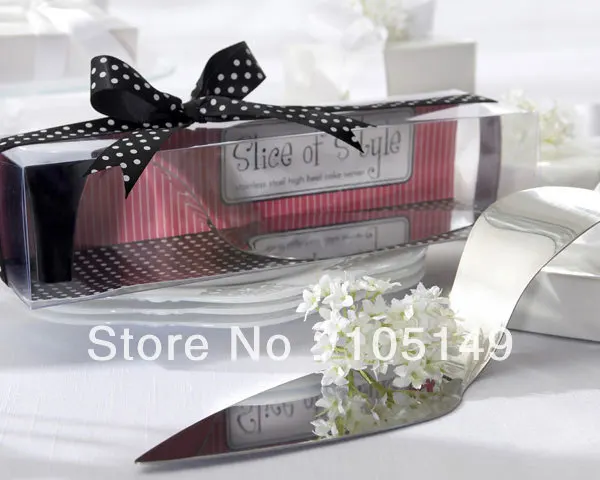 

(10 Pieces/lot) Unique Bridal shower favors of "Slice of Style" Stainless Steel High Heel Cake Server For Party Wedding gifts