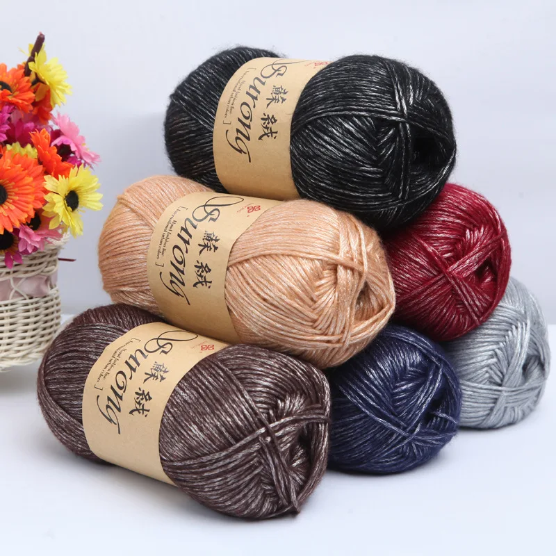 325Meters 100g/Ball 128inch Thick Wool Thread Yarn Silk Cotton Knitting Yarn Crochet Thread For Hand Knitting Scarf Sweater